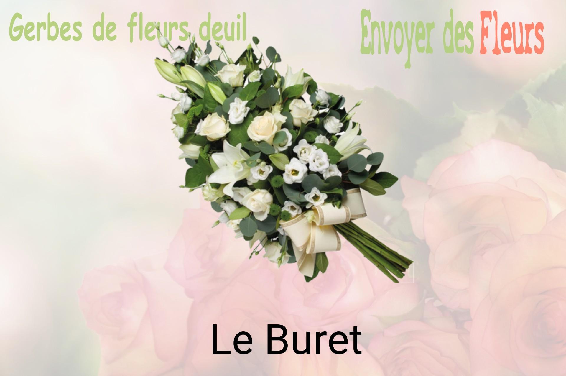 Gerbe de fleurs de deuil livrée à Le Buret